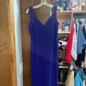 Alberto and Makali royal blue dress with belt